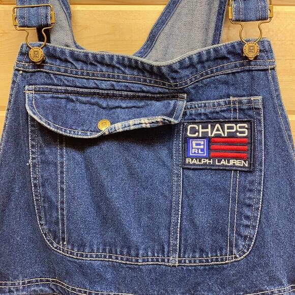 Chaps Ralph Lauren Jean Cargo Overalls XL - Picture 5 of 9